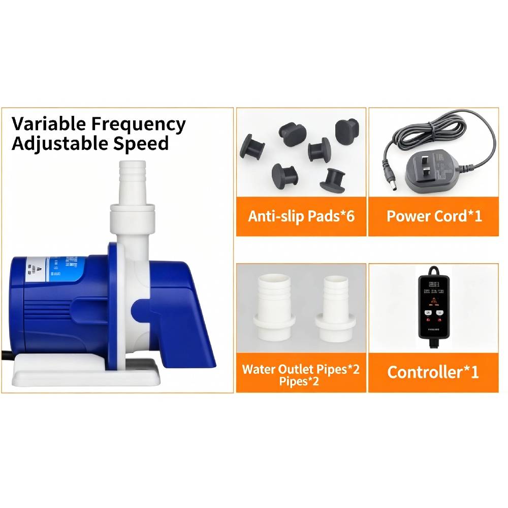 ZKSJ Mini Submersible Pump – 400-700L/H, 20-Speed, for 35-40cm Tanks
