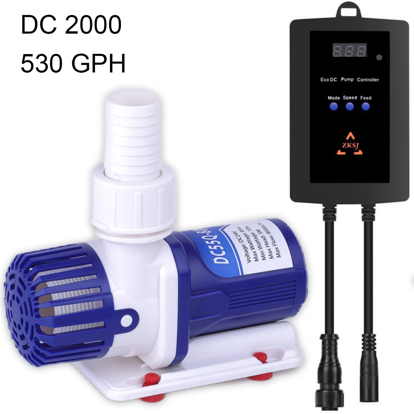 Pompă de acvariu ZKSJ DC24V 5000L/H 20 viteze de control al frecvenței