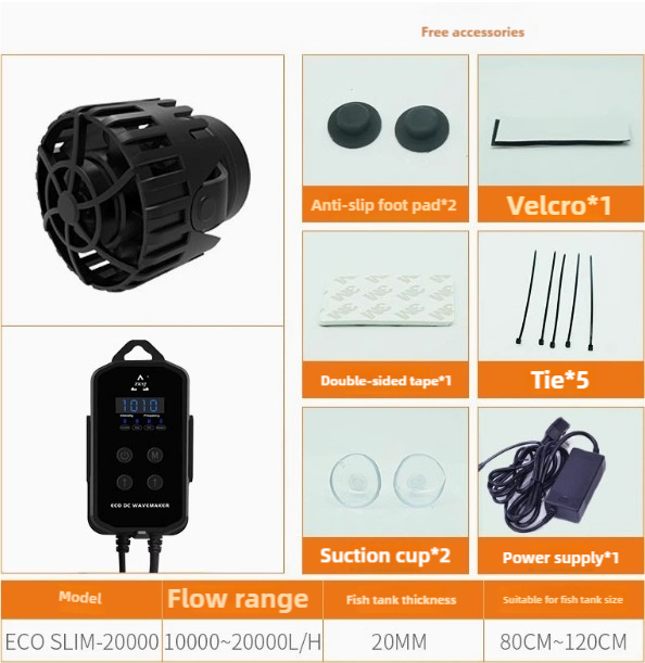 ZKSJ Aquariumpumpe Wellenpumpe DC12v 6000L/H Klein aber stark Super leise