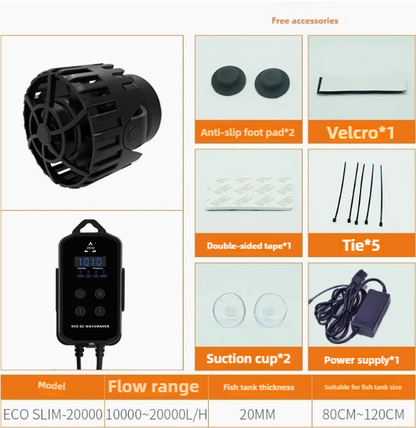 ZKSJ Aquariumpumpe Wellenpumpe DC12v 6000L/H Klein aber stark Super leise