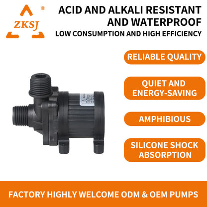 ZKSJ DC40F Water Pump with Float Switch - 12V/24V DC, 960L/H High Flow, 6M Head, Submersible for Boat, Tank, Pool Cleaning