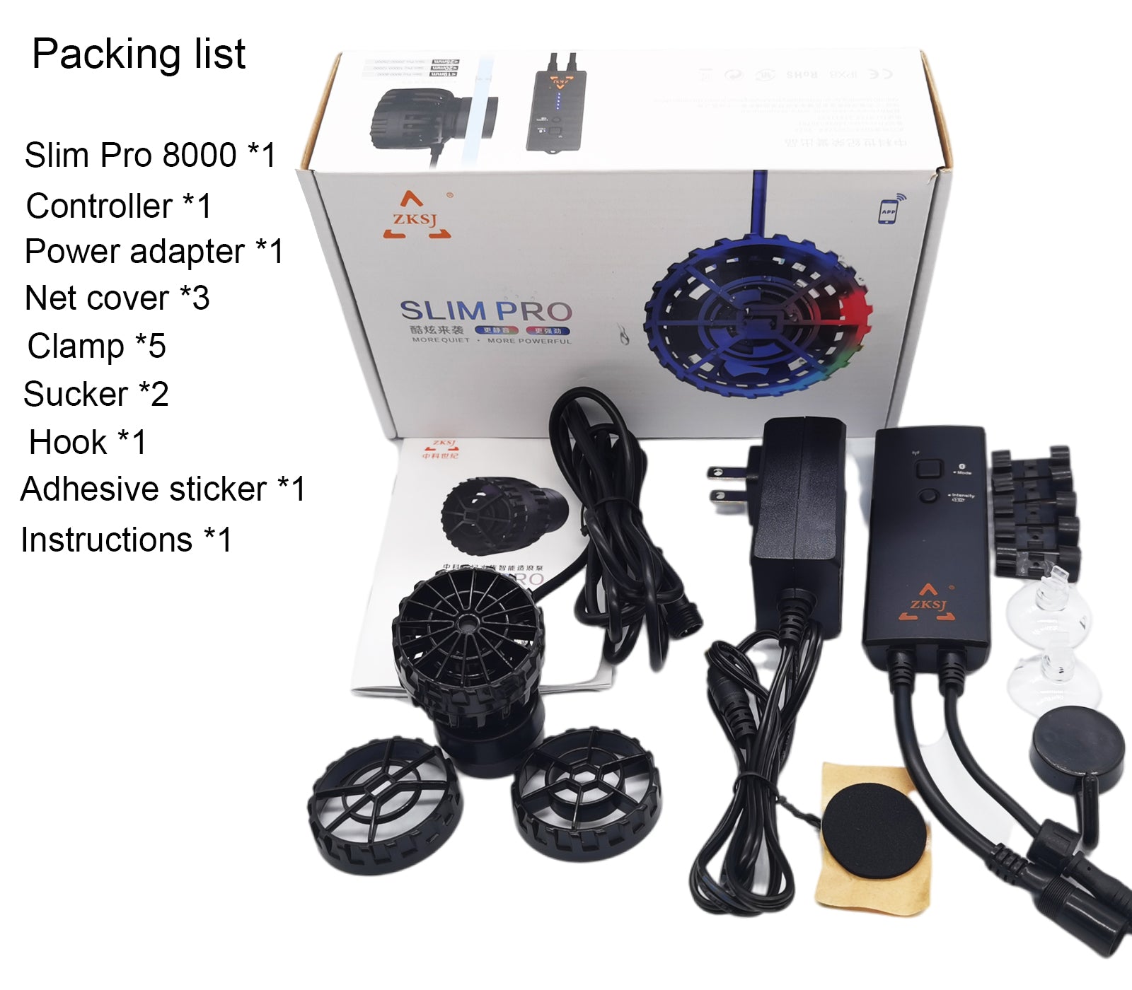 ZKSJ Slim Aquarium Wave Pump – 2000L to 30000L Flow, Wireless Control & Feces Blower