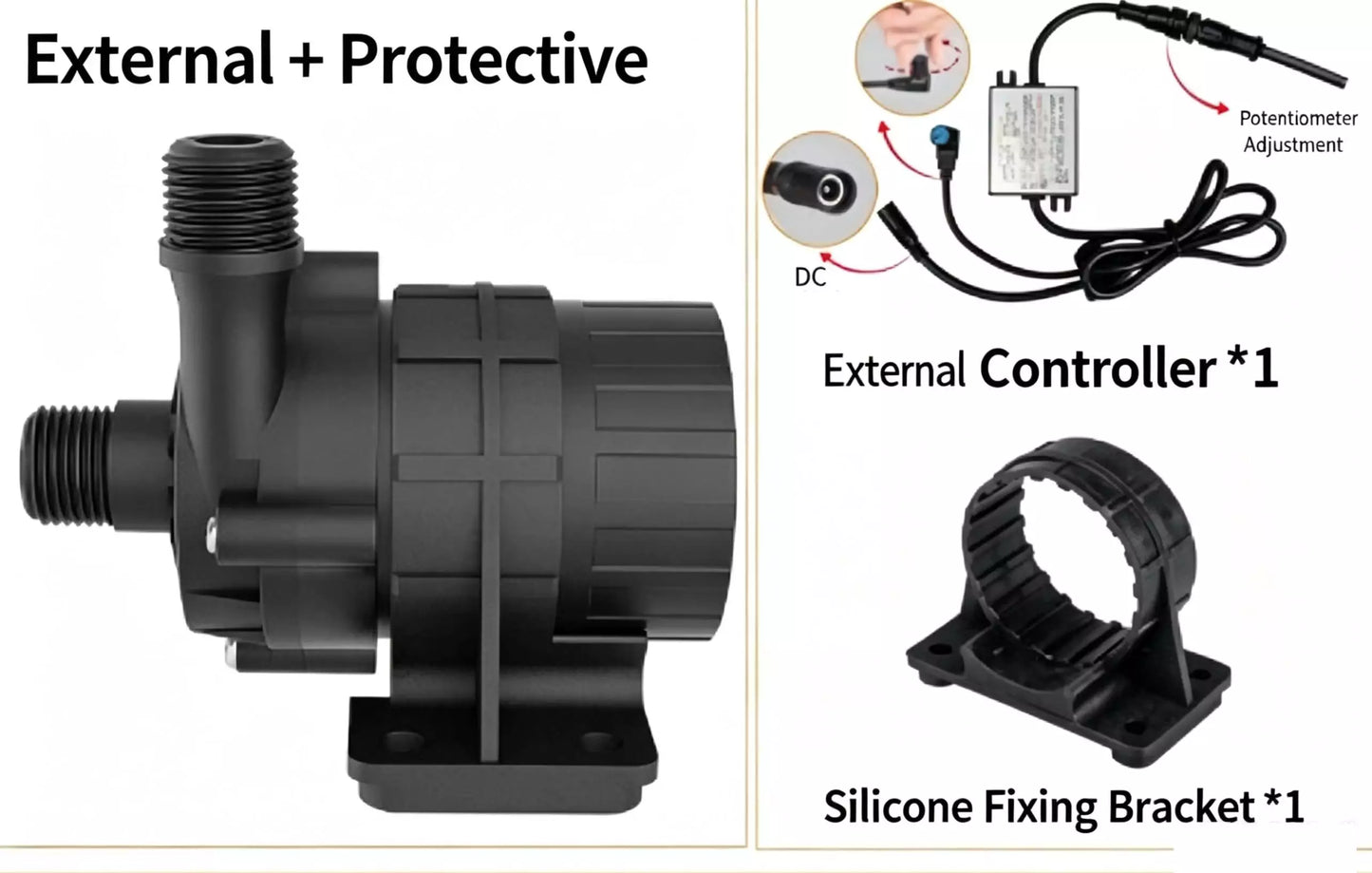 ZKSJ DC56E Brushless DC Pump – 2700L/H, PPS+30%GF Housing