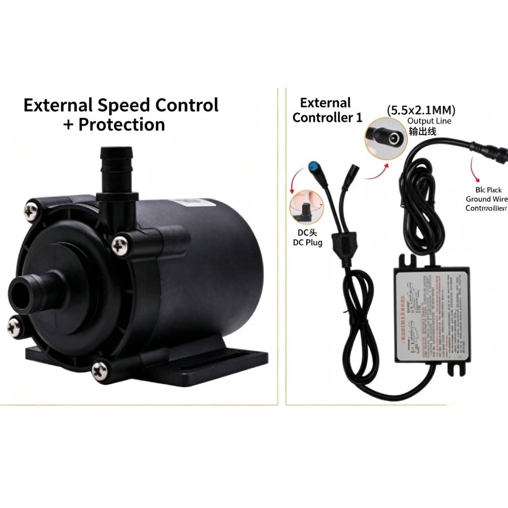 ZKSJ DC60G Brushless DC Pump | 3800L/H | 12M Head | Sine Wave Quiet | IP68 Waterproof
