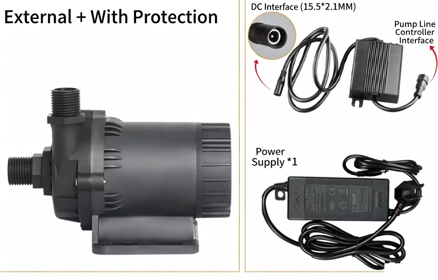 ZKSJ DC60G Brushless DC Pump | 3800L/H | 12M Head | Sine Wave Quiet | IP68 Waterproof