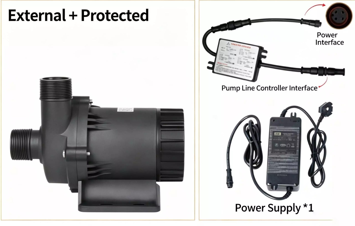ZKSJ DC80E Brushless DC Pump 8000L/H 10M Head Sine Wave Quiet Magnetic Drive