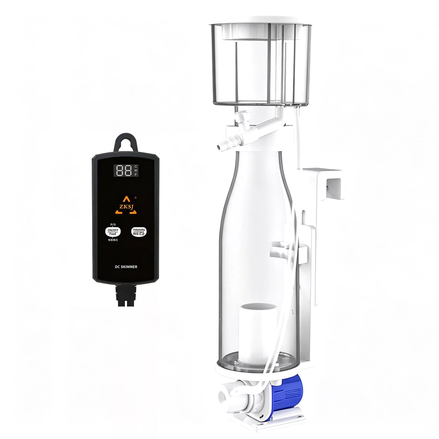 ZKSJ Eiweißabschäumer, 500 l/h, 12 V/8 W, Ozean-, Korallenriff-, Fisch-, Salzwasseraquariumpumpe