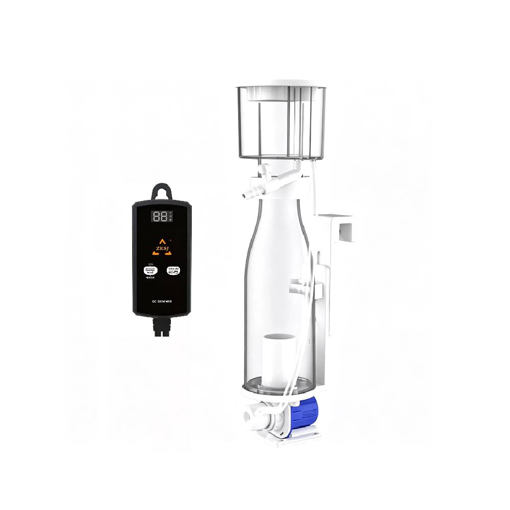 ZKSJ REEF-80IN Skimmer–700L/H,6W Quiet,for 150L Tanks,Back Filter/NANO