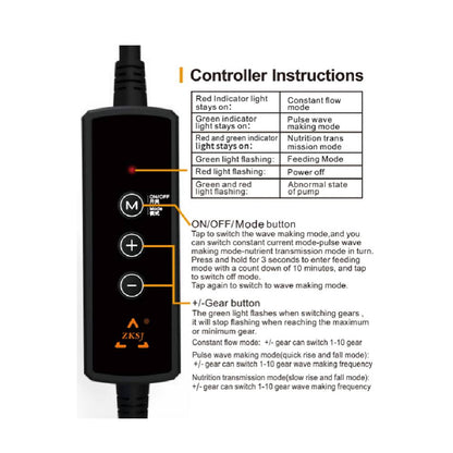 ZKSJ Mini pompa de acvariu pompa de val 2000L/H Conector de alimentare USB 530GPH Pompa de apa de circulatie 5W DC 5V